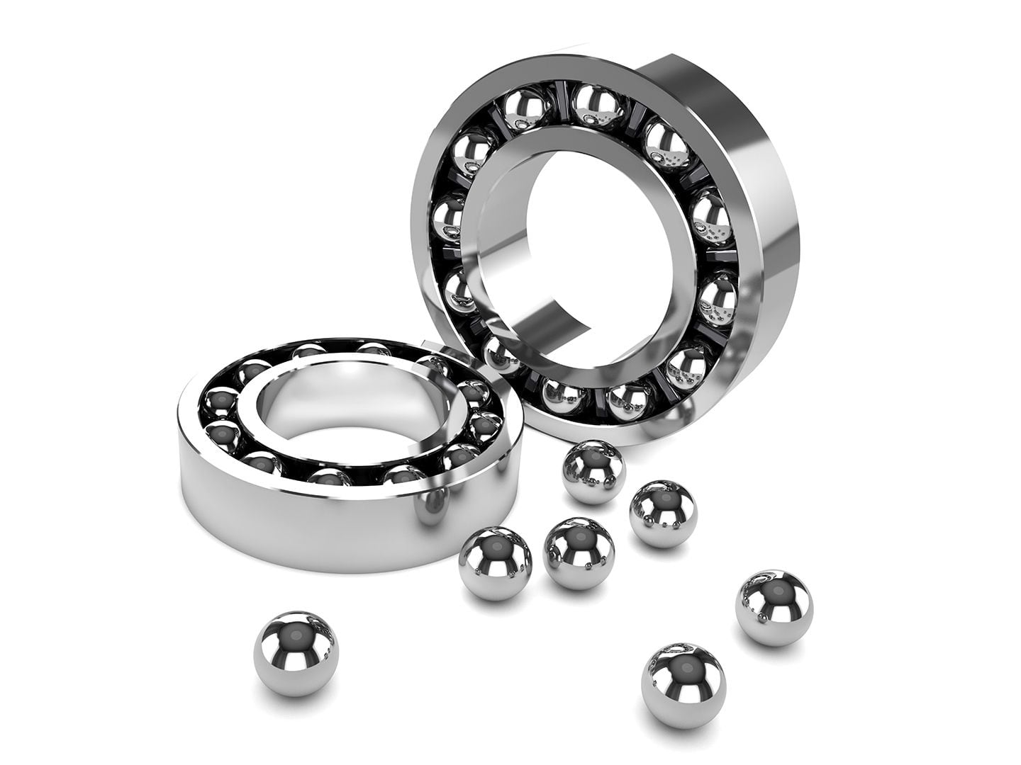 Ball bearings have a much lower starting friction compared to plain oil film bearings.