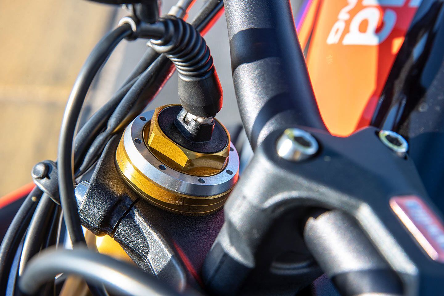 Aprilia’s Öhlins semi-active suspension.