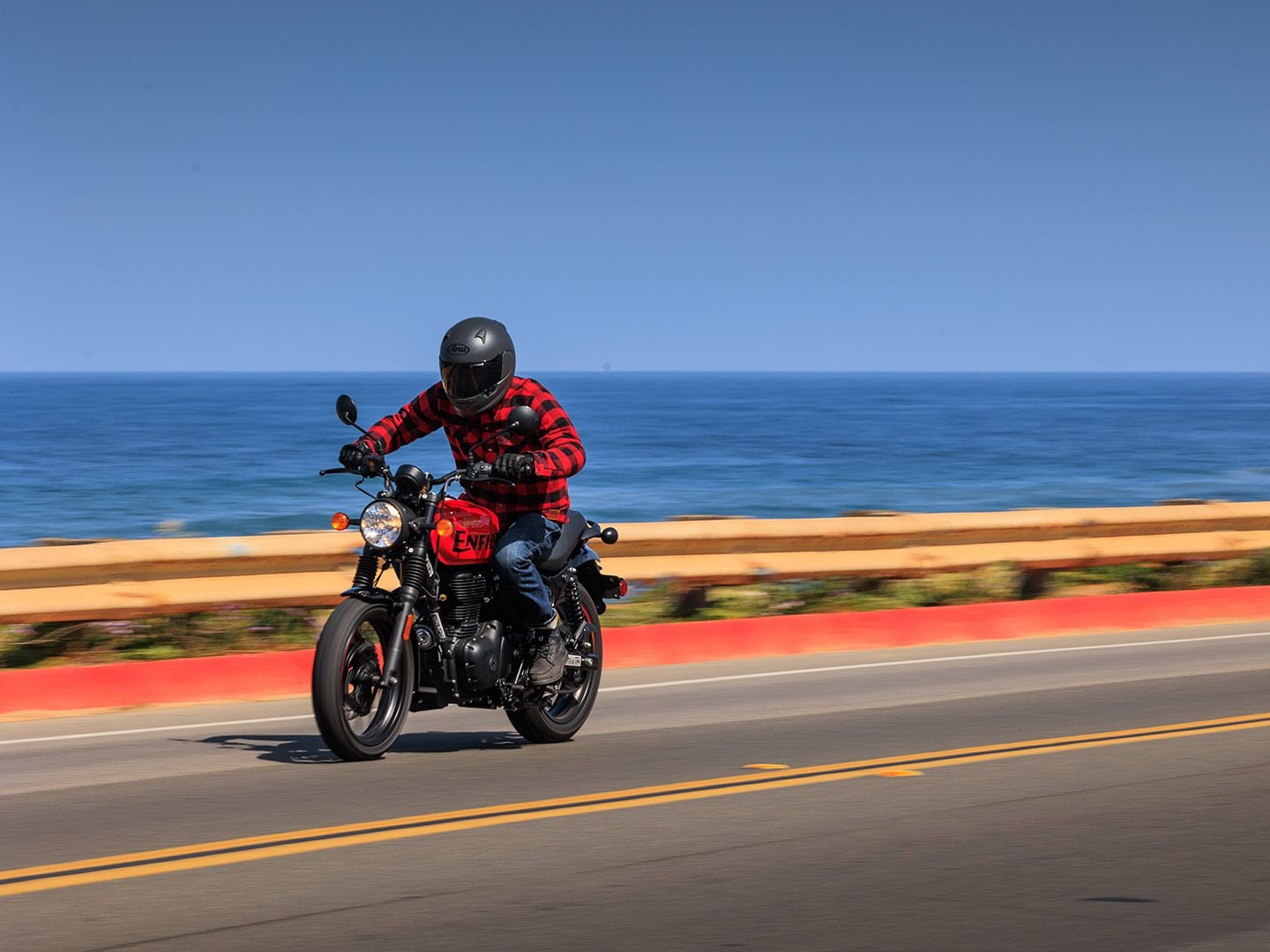 The Royal Enfield Hunter 350 in Rebel Red ($4,199).