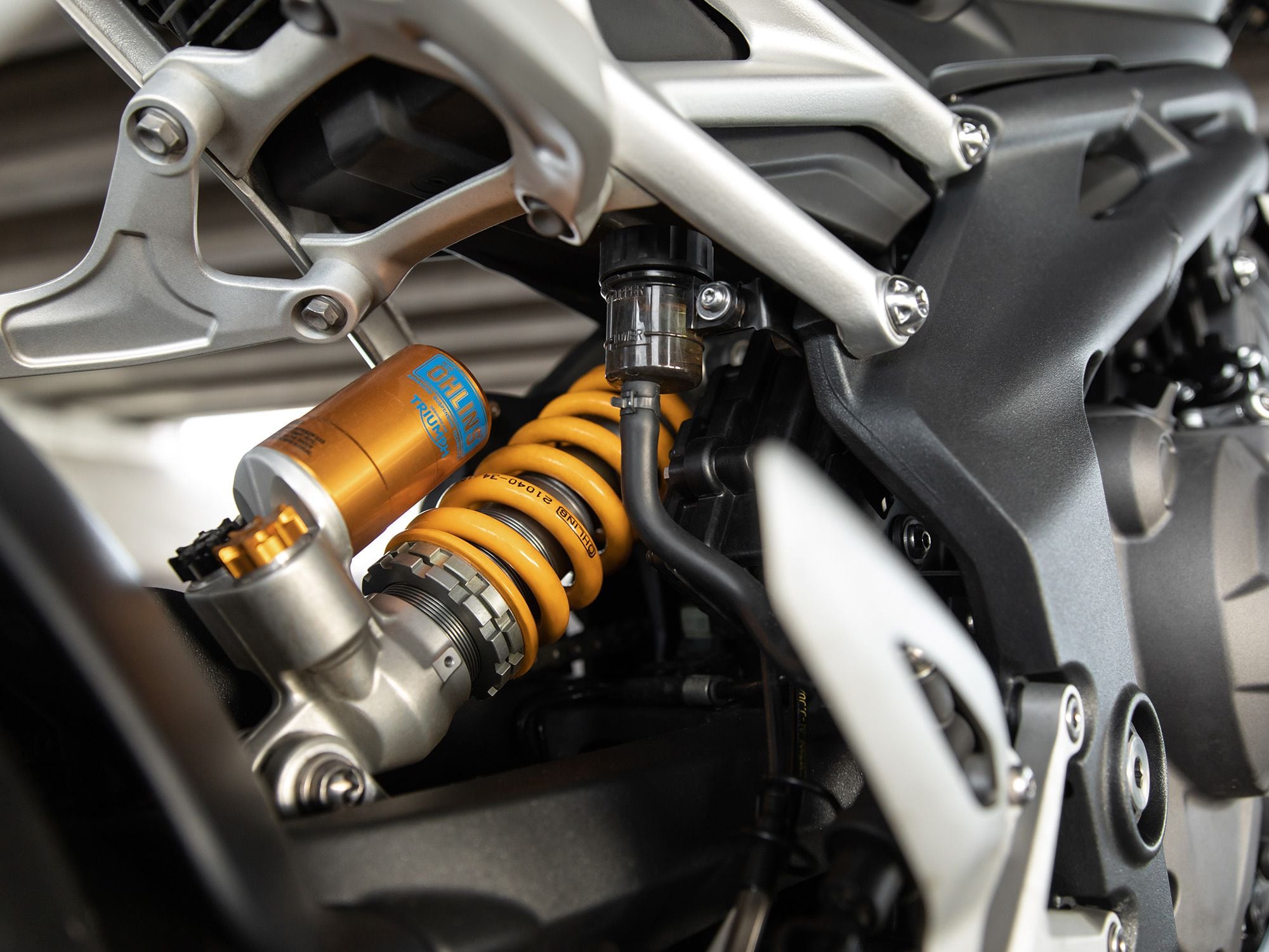 La Speed ​​Triple 1200 2021 está equipada con suspensión Öhlins.  Triumph dice que no tiene la intención de ofrecer ningún modelo que no sea el RS actualizado.