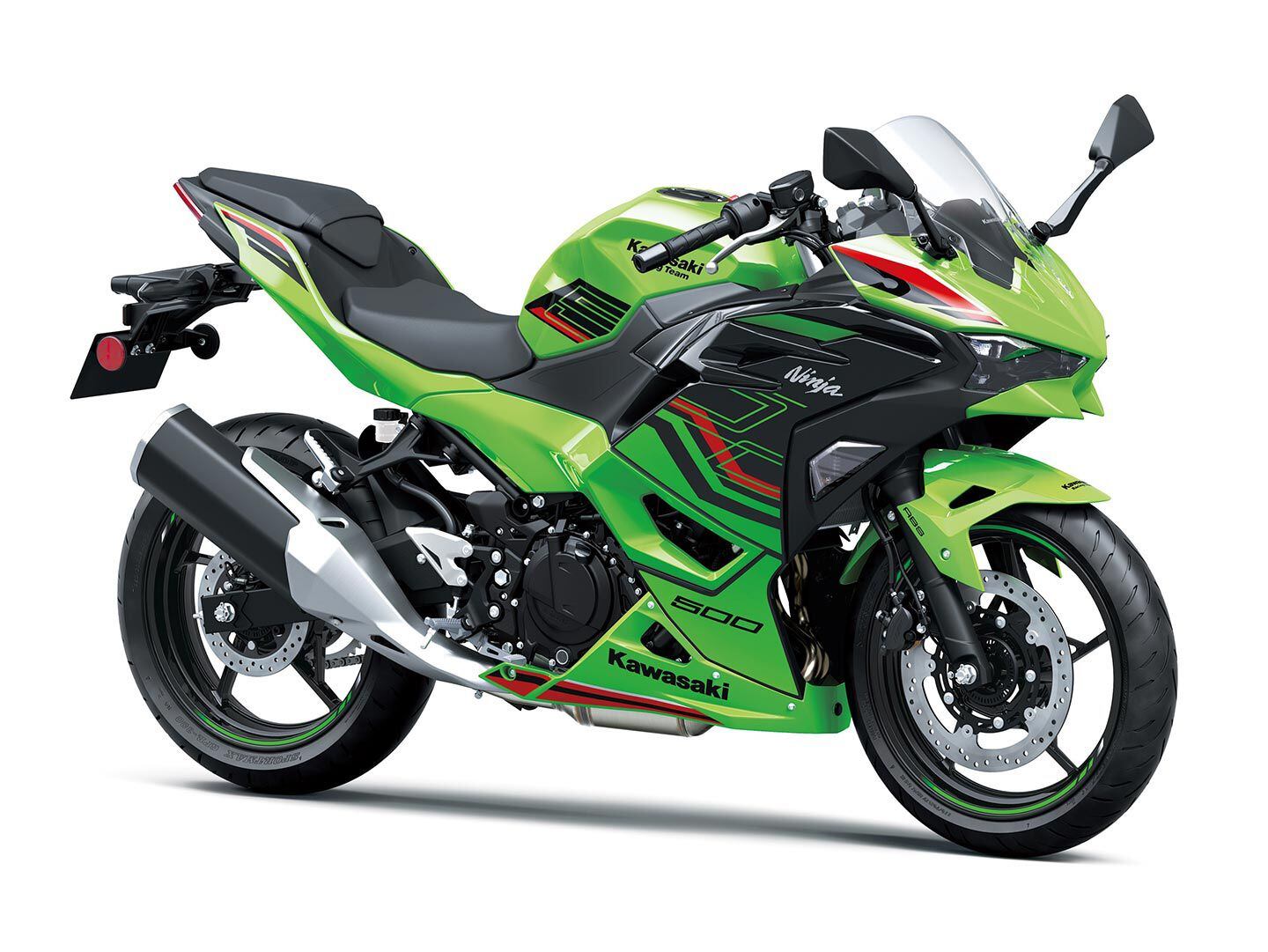 The Ninja 500 is available in a KRT-inspired livery.