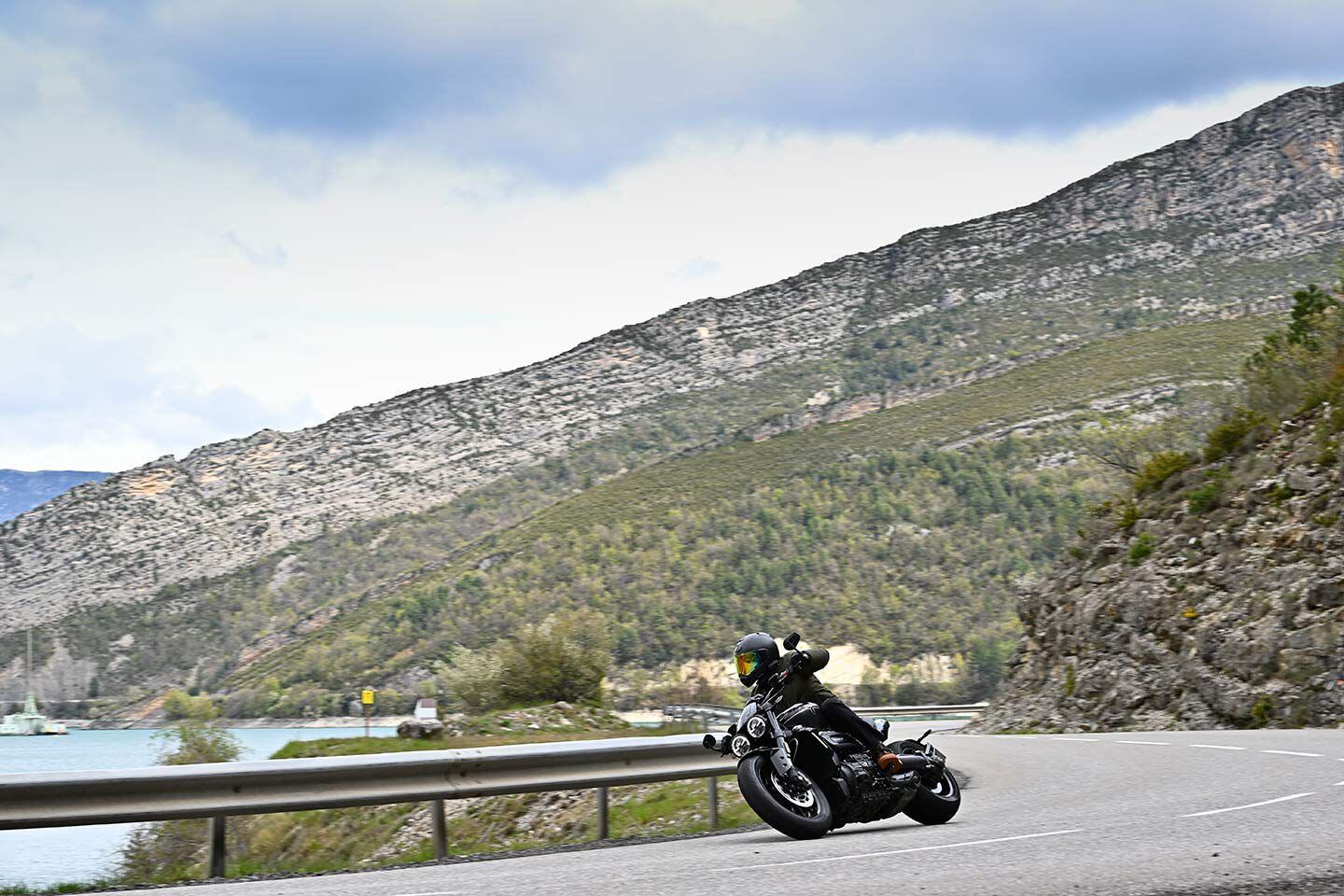 Getting the most out of the Rocket 3’s handling requires some body English.