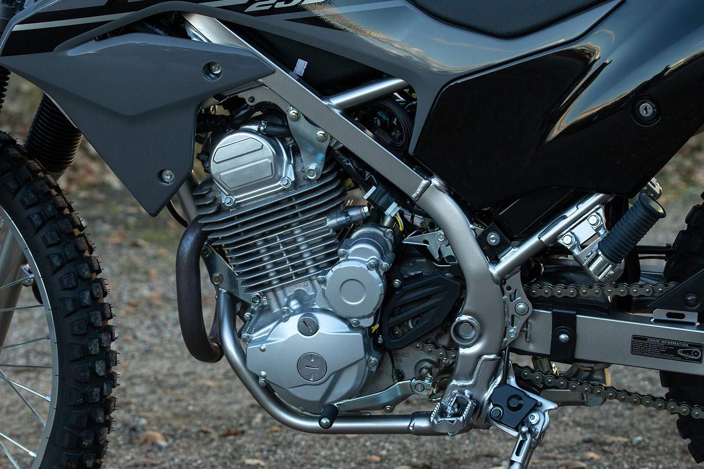 The 233cc air-cooled single-cylinder engine produced 17.3 hp on the <i>Cycle World</i> Dynojet in 2021. The engine has since received ECU updates.