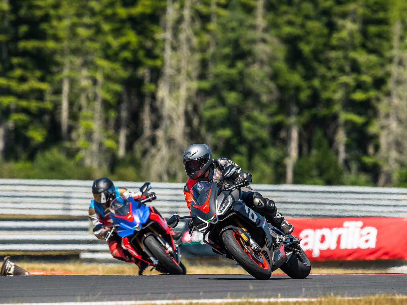 Riders get the full track experience aboard their personal bikes or a new Aprilia during Aprilia Racers Days.
