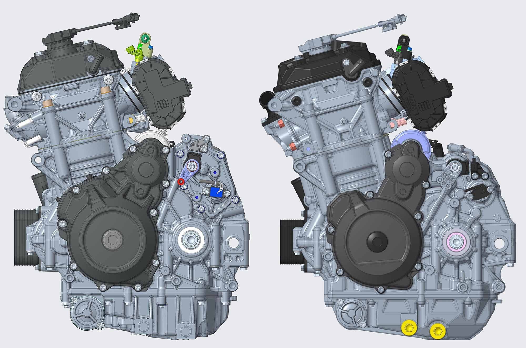 It appears that the cylinders are taller than before, suggesting KTM has increased the engine’s stroke to gain more capacity.