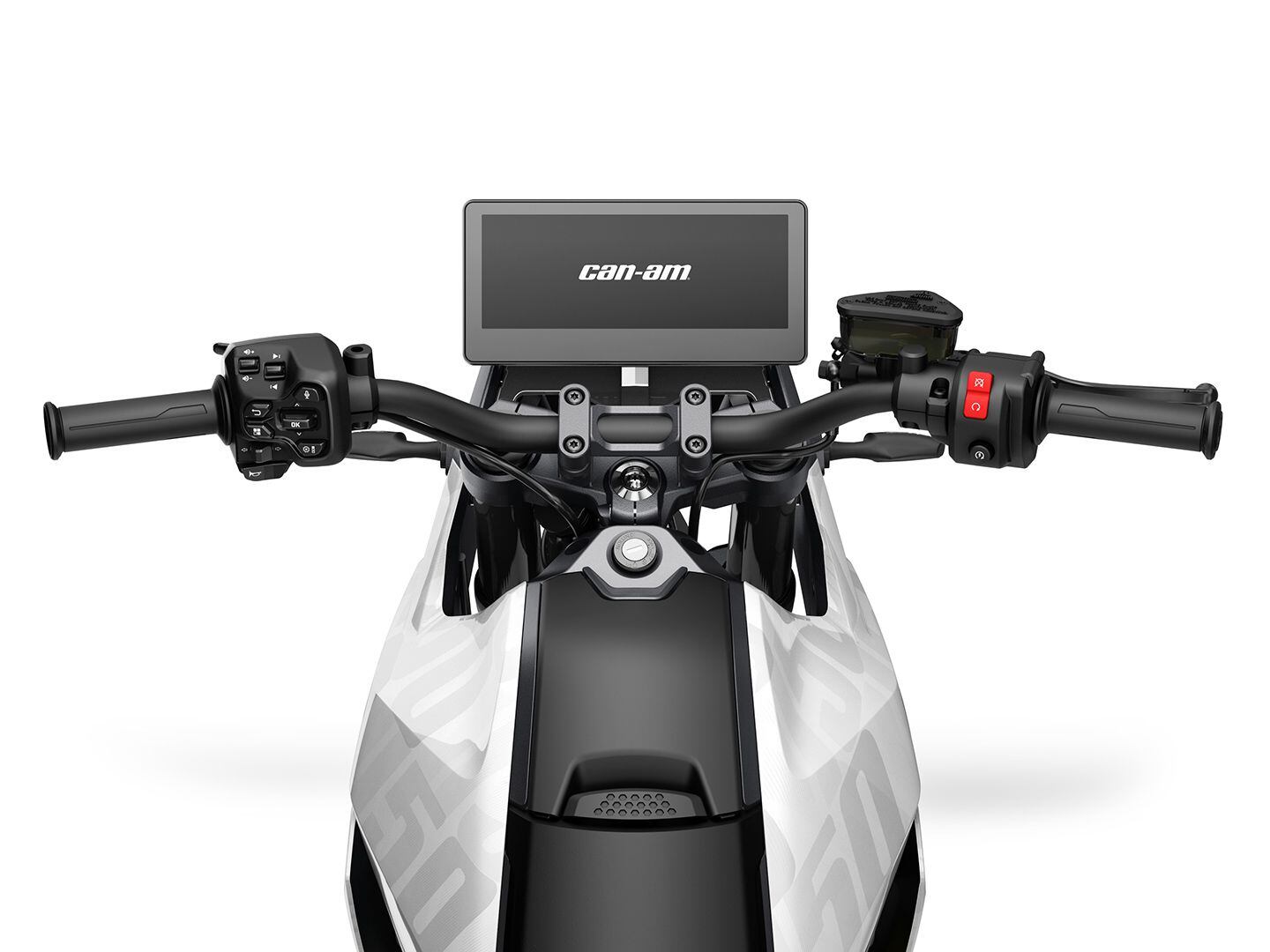Cockpit view of the Origin’s TFT display and controls.